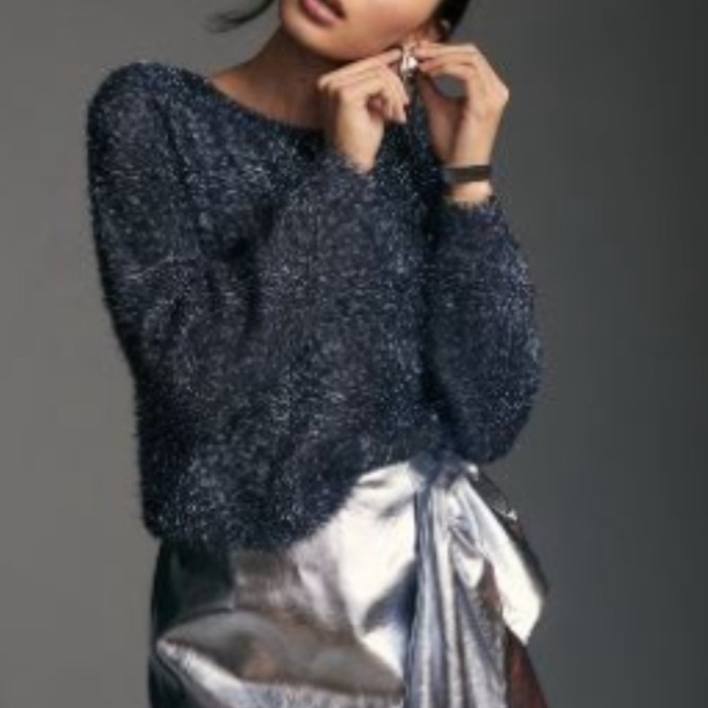Anthropologie Maeve Blue Long Sleeves Sweater